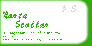 marta stollar business card